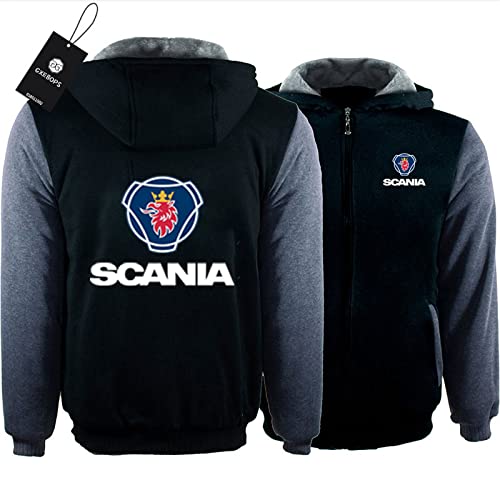 SPONYBORTY Warme Jacke Thicken Plus Samt Kapuzenpullover SCA-Nia Print Cardigan Herren & Damen Casual Sweatshirt Frauen/B/XXL von SPONYBORTY