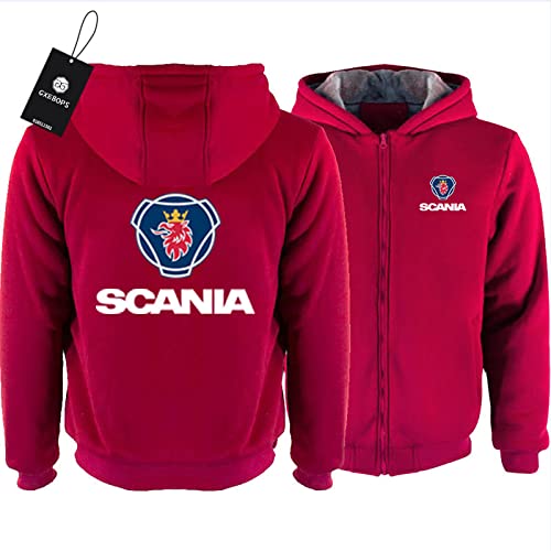 SPONYBORTY Warme Jacke Thicken Plus Samt Kapuzenpullover SCA-Nia Print Cardigan Herren & Damen Casual Sweatshirt Frauen/G / 4XL von SPONYBORTY