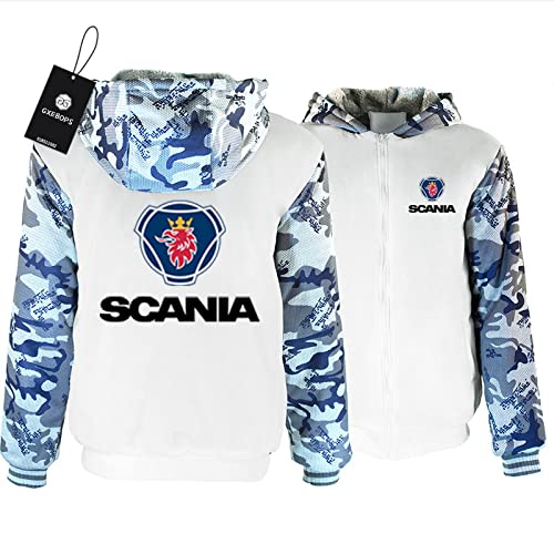 SPONYBORTY Warme Jacke Thicken Plus Samt Kapuzenpullover SCA-Nia Print Cardigan Herren & Damen Casual Sweatshirt Frauen/H/XL von SPONYBORTY