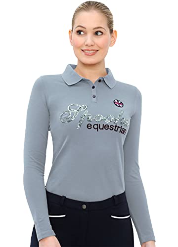 Roxie Sequin Polo Longsleeve (Farbe: Dusty Blue; Größe: S) von SPOOKS