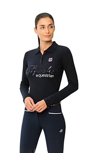 Roxie Sequin Polo Longsleeve (Farbe: Navy; Größe: L) von SPOOKS