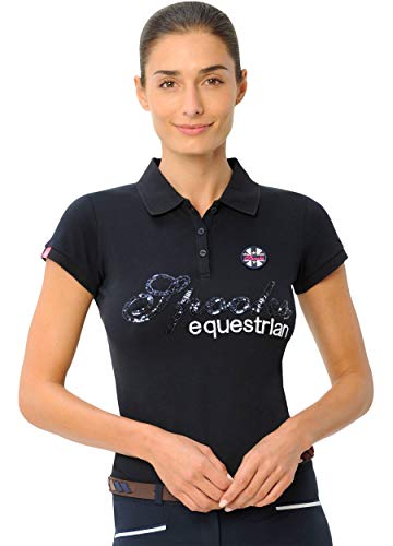 SPOOKS Poloshirt Damen Mädchen Kinder, Polo Shirt tailliert Sommer Tshirt Hemd Sport - Roxie Sequin Polo Navy m von SPOOKS