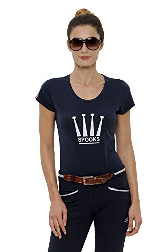 SPOOKS T Shirt für Damen Mädchen Kinder, tailliert Sommer Tshirt mit Aufdruck aus Frotee - bequem & stylisch Crown - Navy S von SPOOKS