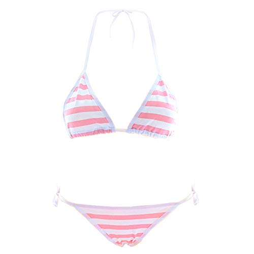 SPORCLO Cute Sexy Anime Lingerie Bra and Panty Set Lolita Cosplay Micro Underwear Suit Kawaii for Women（Pink Stripe） von SPORCLO