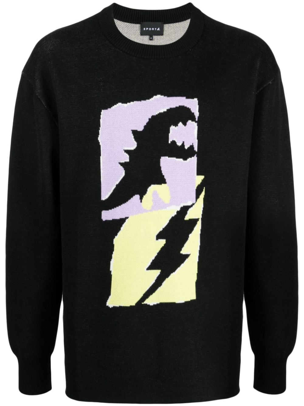 SPORT b. by agnès b. Sweatshirt mit Dino Flash-Logo - Schwarz von SPORT b. by agnès b.