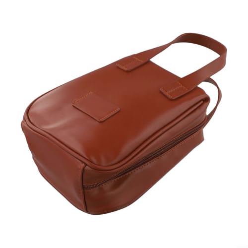 Reise-Make-up-Aufbewahrungstasche für Mädchen, leichtes PU-Leder mit organisierten Fächern, braun von SPORTARC