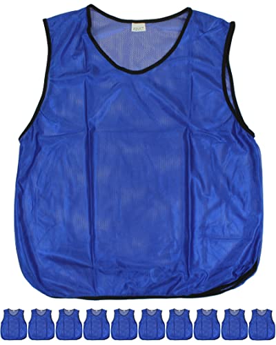 SPORTIKEL24 11 Trainings-Leibchen für Erwachsene – zum Markieren von Mannschaften – Sport Bibs ohne Logo – für Damen & Herren (Blau) von SPORTIKEL24