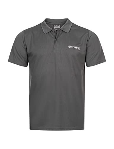 SPORTINATOR® Essentials Herren Trainings- und Fitnessbekleidung aus atmungsaktivem Mesh-Material für Sportaktivitäten. Shirt, Poloshirt oder Shorts (as3, Alpha, x_l, Regular, Regular, Polo grau) von SPORTINATOR