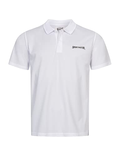 SPORTINATOR® Essentials Herren Trainings- und Fitnessbekleidung aus atmungsaktivem Mesh-Material für Sportaktivitäten. Shirt, Poloshirt oder Shorts (as3, Alpha, x_l, Regular, Regular, Polo weiß) von SPORTINATOR