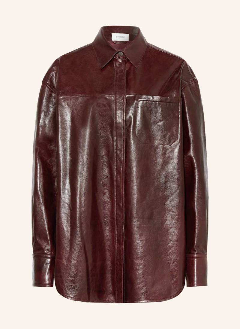 Sportmax Overjacket Borel Aus Leder rot von SPORTMAX