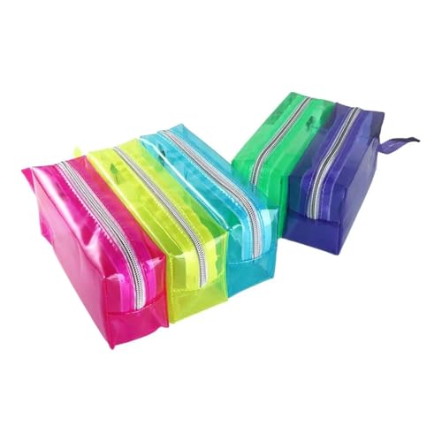 SPPEOUKJ Durchsichtige Tasche Kreative PVC-Malpinsel-Schreibwaren-Schreibwarentasche Transparente Stifte-Aufbewahrungstasche Stifthalter-Tasche Kosmetiktasche Federmäppchen FüR Die Schule(L Orange) von SPPEOUKJ