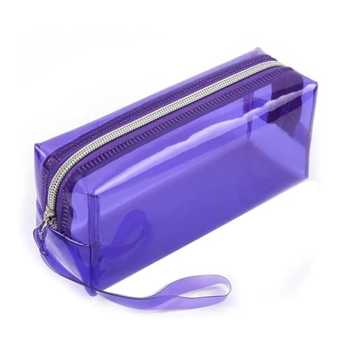 SPPEOUKJ Durchsichtige Tasche Kreative PVC-Malpinsel-Schreibwaren-Schreibwarentasche Transparente Stifte-Aufbewahrungstasche Stifthalter-Tasche Kosmetiktasche Federmäppchen FüR Die Schule(L Purple) von SPPEOUKJ