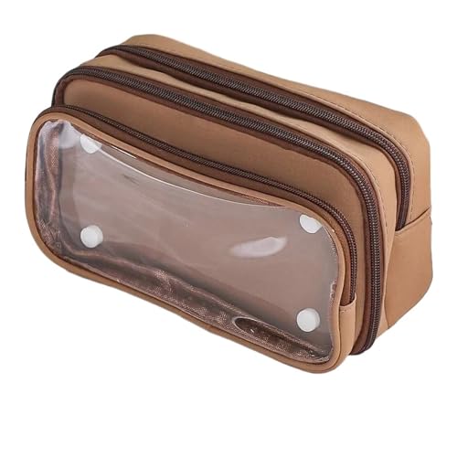 SPPEOUKJ Durchsichtige Tasche Transparente Bleistifttasche DIY-Materialien New Boy Große Bleistifttasche Schreibwaren-Federmäppchen for Mädchen Zurück zur Schule FüR Die Schule(Coffee) von SPPEOUKJ