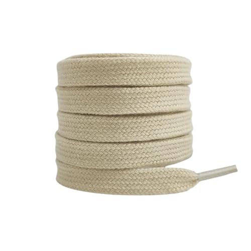 SPPEOUKJ SchnüRsenkel 4 stücke Flache Baumwoll-Schnürsenkel for Turnschuhe Schnürsenkel High-top Canvas Casual Keine Elastizität Männer Frauen FüR Sneaker(Beige brown,120cm) von SPPEOUKJ