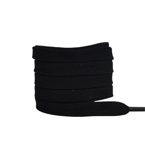 SPPEOUKJ SchnüRsenkel 4 stücke Flache Baumwoll-Schnürsenkel for Turnschuhe Schnürsenkel High-top Canvas Casual Keine Elastizität Männer Frauen FüR Sneaker(Black,80cm) von SPPEOUKJ