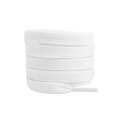 SPPEOUKJ SchnüRsenkel 4 stücke Flache Baumwoll-Schnürsenkel for Turnschuhe Schnürsenkel High-top Canvas Casual Keine Elastizität Männer Frauen FüR Sneaker(White,80cm) von SPPEOUKJ