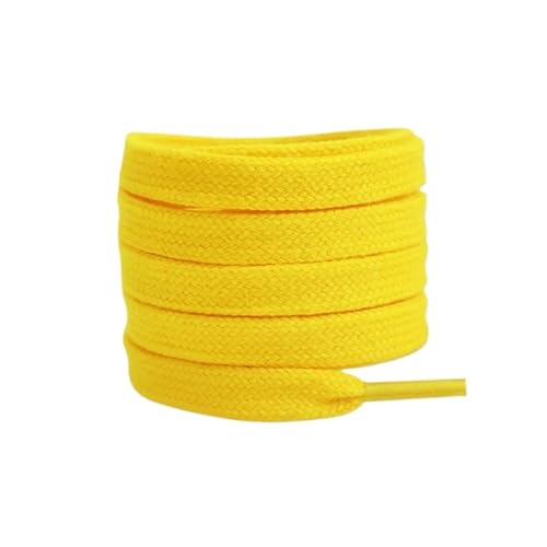 SPPEOUKJ SchnüRsenkel 4 stücke Flache Baumwoll-Schnürsenkel for Turnschuhe Schnürsenkel High-top Canvas Casual Keine Elastizität Männer Frauen FüR Sneaker(Yellow,80cm) von SPPEOUKJ