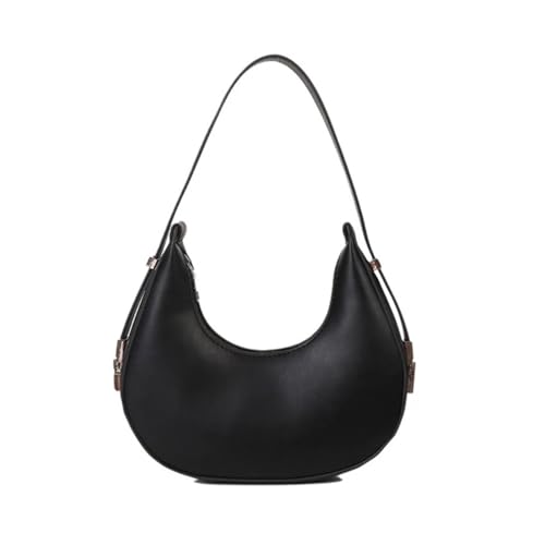 SPPEOUKJ Umhängetasche Halbe Schultertaschen Make-up-Tasche Handtasche Achseltasche Braun/Schwarz/Weiß/Khaki For kleine Umhängetasche(Black) von SPPEOUKJ