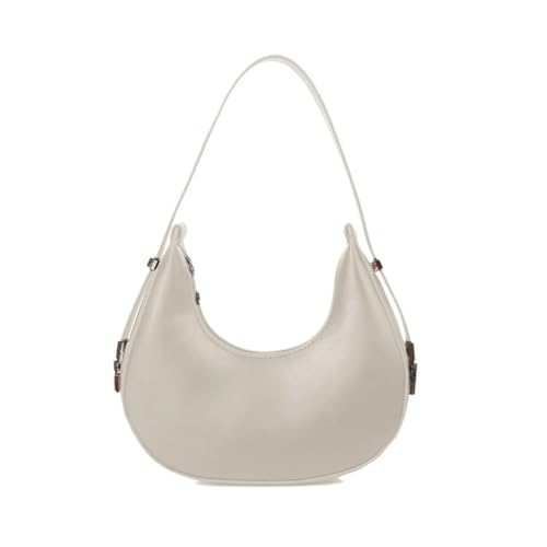 SPPEOUKJ Umhängetasche Halbe Schultertaschen Make-up-Tasche Handtasche Achseltasche Braun/Schwarz/Weiß/Khaki For kleine Umhängetasche(White) von SPPEOUKJ