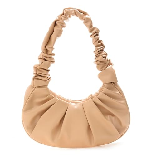 SPPEOUKJ Umhängetasche Schulter-Unterarmtasche for Damen, groß, mit Griff oben, Vintage, einfarbig, Handtaschen, Reise-Schulter-/Achseltasche For kleine Umhängetasche(A Brown) von SPPEOUKJ