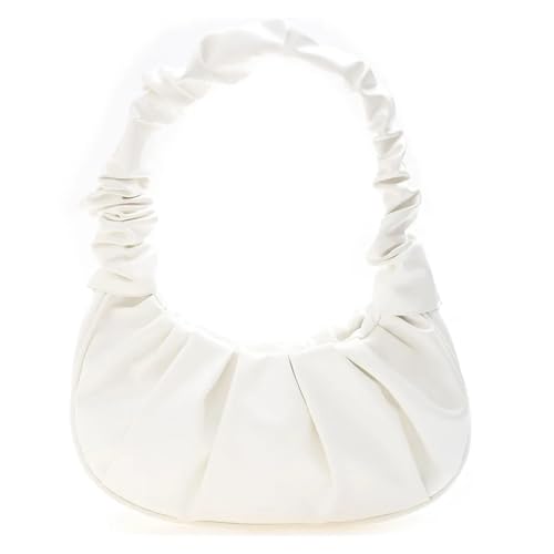 SPPEOUKJ Umhängetasche Schulter-Unterarmtasche for Damen, groß, mit Griff oben, Vintage, einfarbig, Handtaschen, Reise-Schulter-/Achseltasche For kleine Umhängetasche(A White) von SPPEOUKJ