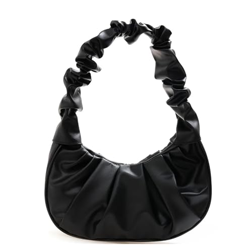 SPPEOUKJ Umhängetasche Schulter-Unterarmtasche for Damen, groß, mit Griff oben, Vintage, einfarbig, Handtaschen, Reise-Schulter-/Achseltasche For kleine Umhängetasche(E Black) von SPPEOUKJ
