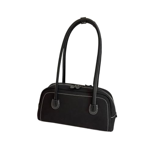 SPPEOUKJ Umhängetasche Umhängetasche for Damen, mehrere Taschen, Unterarmtasche, einfarbig, Handtasche mit Reißverschluss, Umhängetasche for Arbeit und Einkaufen For kleine Umhängetasche(Black) von SPPEOUKJ