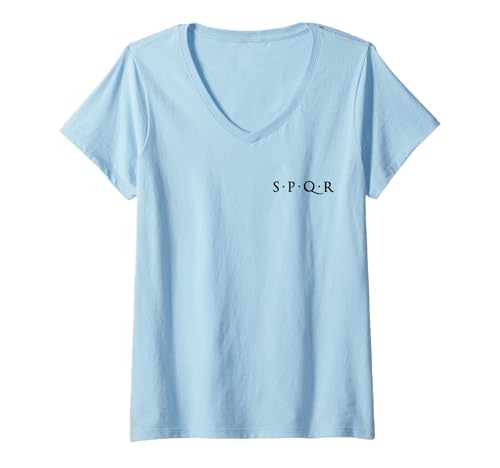 Damen SPQR SENATUS POPULUS QUE ROMANUS RÖMISCHE REPUBLIK ROM SCHWARZ T-Shirt mit V-Ausschnitt Damen SPQR SENATUS POPULUS QUE ROMANUS RÖMISCHE REPUBLIK ROM SCHWARZ T-Shirt mit V-Ausschnitt von SPQR SENATE AND PEOPLE OF ROME ROMAN EMPIRE