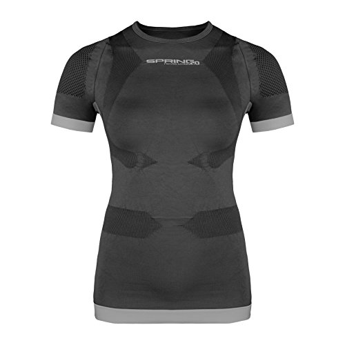 SPRING Revolution 2.0, posturales, stützendes Damen Kurzarm-Shirt, anthrazit (L) von SPRING Revolution 2.0