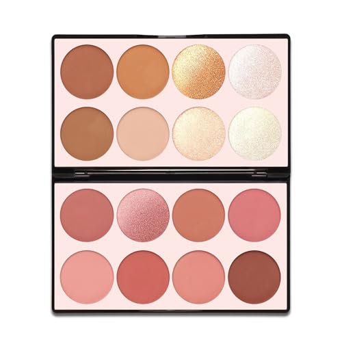 SPRINGSKY 16 Farben Make-up Konturpalette - Rouge Highlighters Bronzer Puder All-in-One Make-up-Paletten Kontur Kit - Kosmetik Gesicht Geschenke für Frauen Schönheit für Festival von SPRINGSKY