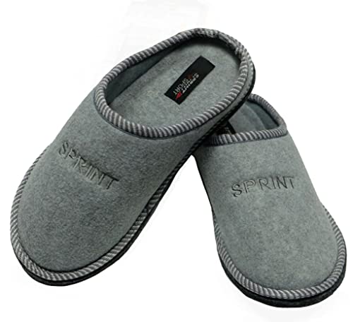 SPRINT Damen Herren Pantoffeln, Hausschuhe Indoor rutschfeste Slippers, Puschen, (hellgrau, Numeric_40) von SPRINT