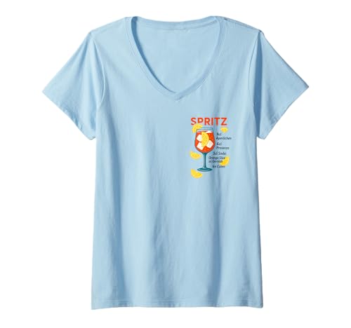 Damen SPRITZ REZEPT X HALLÖCHEN APERÖLCHEN APEROLIKER T-Shirt mit V-Ausschnitt Damen SPRITZ REZEPT X HALLÖCHEN APERÖLCHEN APEROLIKER T-Shirt mit V-Ausschnitt von SPRITZ REZEPT. APERÖLCHEN SPRITZ CLUB ON VACATION