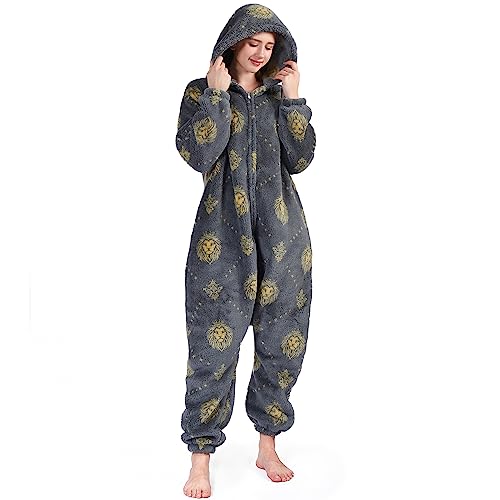 SPSHODOW Onesie Damen Tier Kuschelig Erwachsene Jumpsuit Pyjamas Halloween Cosplay Kostüme Karneval Einteiler S von SPSHODOW