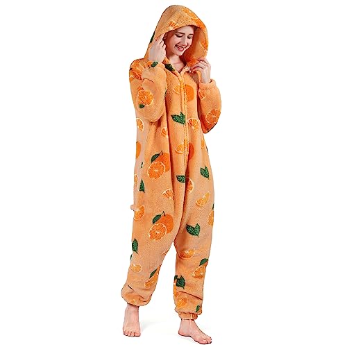 SPSHODOW Onesie Damen Tier Kuschelig Erwachsene Jumpsuit Pyjamas Halloween Cosplay Kostüme Karneval Einteiler XL von SPSHODOW