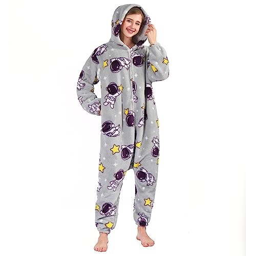 SPSHODOW Onesie Damen Tier Kuschelig Erwachsene Jumpsuit Pyjamas Halloween Cosplay Kostüme Karneval Einteiler S von SPSHODOW