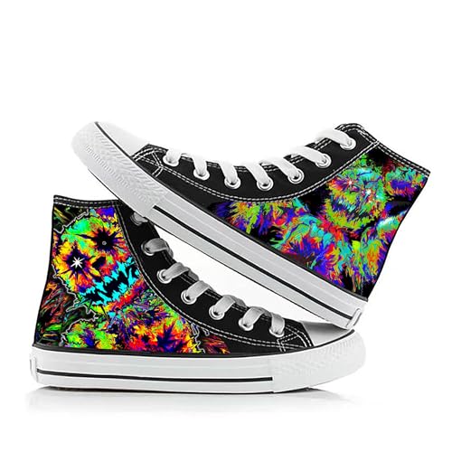 FNAF Canvas-Schuhe, Anime-Cartoon-Muster, High-Top-Sneaker, Freizeitschuhe, flache Schuhe, Bonnie/Chica, Schnürschuhe, Herren und Damen, 7, 40 EU von SPSMOKH