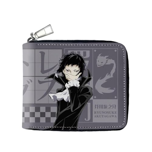 SPSMOKH Bungo Stray Dogs Anime Brieftasche Kinder Geldbörse Faltbare Leder Portemonnaie Jungen und Mädchen Cartoon Brieftaschen Geschenk für Anime Fans (2) von SPSMOKH