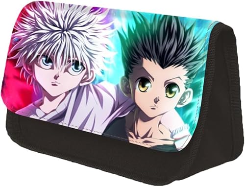 SPSMOKH Chrollo/Hisoka/Zaoldyeck Killua Anime Federmäppchen Schulbedarf für Schüler Cartoon Schreibwaren Tasche Große Kapazität Doppellagiges Federmäppchen mit Reißverschluss, Typ 7, 22*13*7.5cm von SPSMOKH