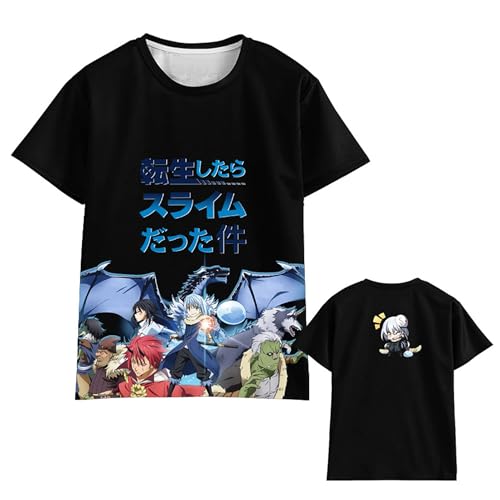 That Time I Got Reincarnated as a Slime T Shirt Rimuru Tempest T Shirt Cosplay Rimuru Tempest Kurzarm Sommer Geschenk Top (XXL, 1) von SPSMOKH