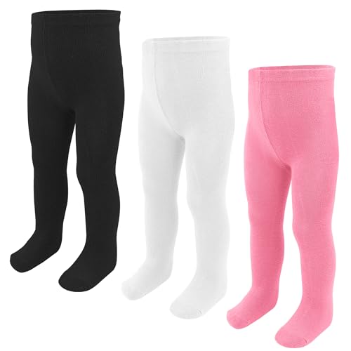 SPTRAMLE Baby Strumpfhosen Kleinkind Neugeborene Baumwolle Strumpfhosen 3 Paar für Baby Mädchen 18–24 Monate 56-62 68-74 74-92 von SPTRAMLE