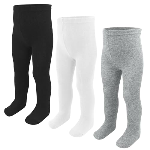 SPTRAMLE Baby Strumpfhosen Kleinkind Neugeborene Baumwolle Strumpfhosen 3 Paar für Baby Mädchen 0–9 Monate 56-62 68-74 74-92 von SPTRAMLE