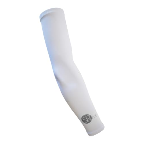 Sparms Damen UV-/Sonnenschutz Kühlende Golf-Ärmel (1 Paar) einfarbiges Logo, Weiß, Größe M von SParms Sun Protect+