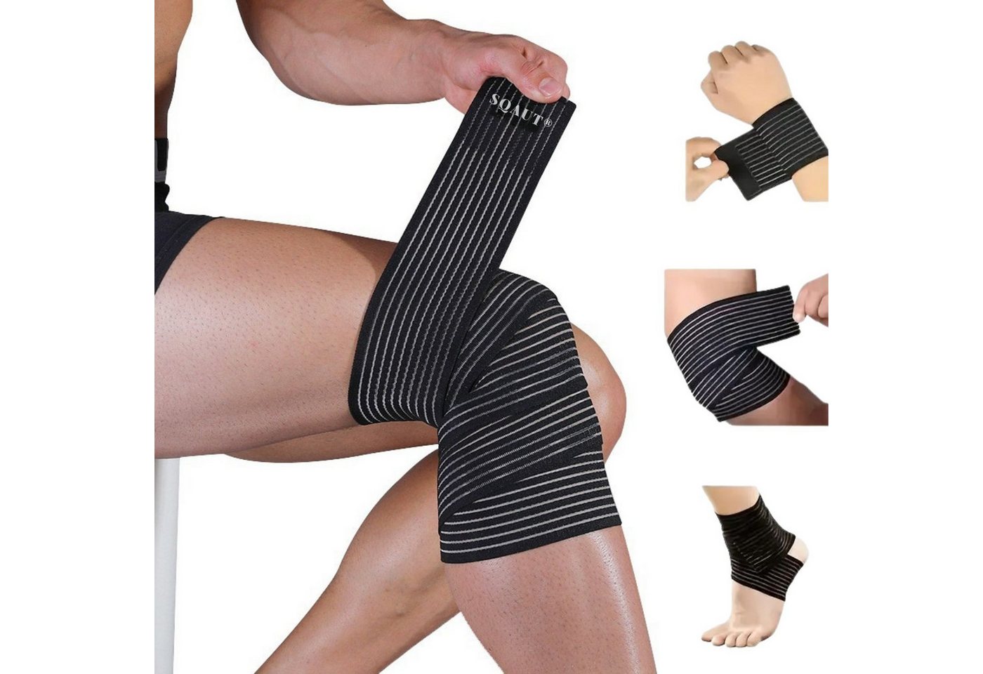 SQAUT® Kniebandage Kniebandage Krafttraining für Kniebeugen Gewichtheben Powerlifting von SQAUT®