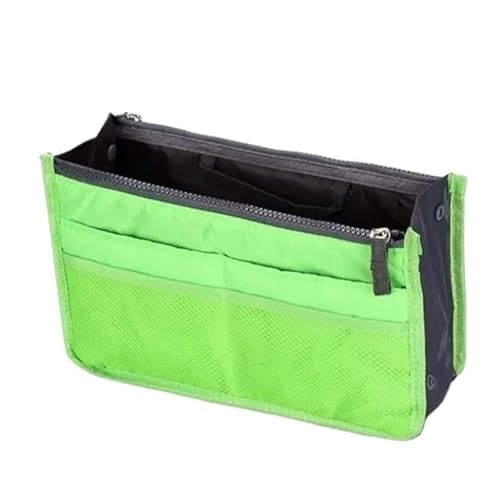 Makeup Bag Frauen Nylon Reise Einsatz Organizer Handtasche Geldbörse Große Liner Dame Make-Up Kosmetik Tasche Weibliche Tote Make Up Bag(Green) von SQIANKUN