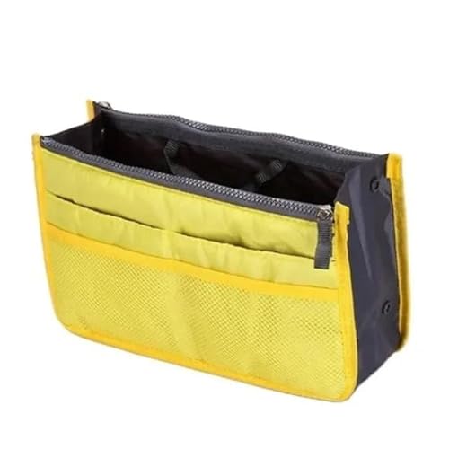 Makeup Bag Frauen Nylon Reise Einsatz Organizer Handtasche Geldbörse Große Liner Dame Make-Up Kosmetik Tasche Weibliche Tote Make Up Bag(Yellow) von SQIANKUN