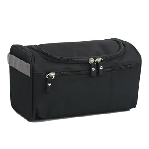 Makeup Bag Reißverschluss Polyester Männer tragbare Aufbewahrungstasche Toilettenartikel Organizer Frauen Reise Kosmetiktasche hängende wasserdichte Waschtasche Make Up Bag(Noir) von SQIANKUN
