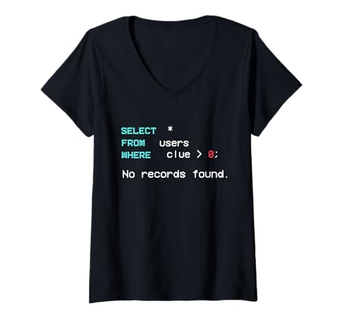 Damen SQL-Abfrage - SQL-Datenbank-Admin - Programmierer SQL-Programmierung T-Shirt mit V-Ausschnitt Damen SQL-Abfrage - SQL-Datenbank-Admin - Programmierer SQL-Programmierung T-Shirt mit V-Ausschnitt von -SQL Injection Database - SQL Engineer-R