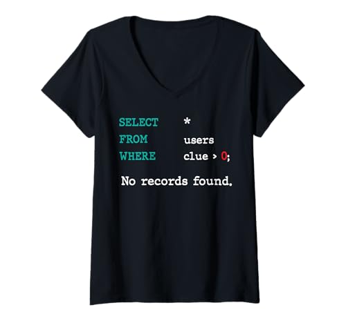 Damen SQL-Abfrage - SQL-Datenbank-Admin - Programmierer SQL-Programmierung T-Shirt mit V-Ausschnitt Damen SQL-Abfrage - SQL-Datenbank-Admin - Programmierer SQL-Programmierung T-Shirt mit V-Ausschnitt von -SQL Injection Database - SQL Engineer-