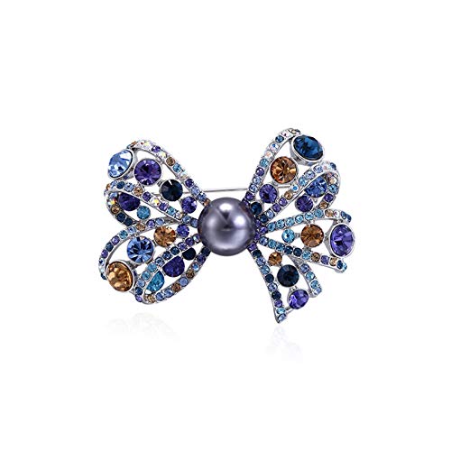 Brosche Anstecknadeln Bowknot Brosche Pins for Frauen, Perlenbrosche Elegant Dame Corsage Zubehör Mode Mantel Mantel Pins, Geschenke for Freundinnen und Ehefrauen für Damen Mädchen Kostümzubehör von SQLCF