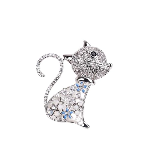 Brosche Anstecknadeln Liebe Katze Anti-Licht Schnalle Kleine Brosche Weiblich High-End Hohl Pin Shirt Ausschnitt Kleidung Mini Corsage für Frauen Mädchen Kostüm Zubehör von SQLCF